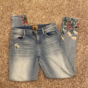Driftwood Floral Stitched Jeans